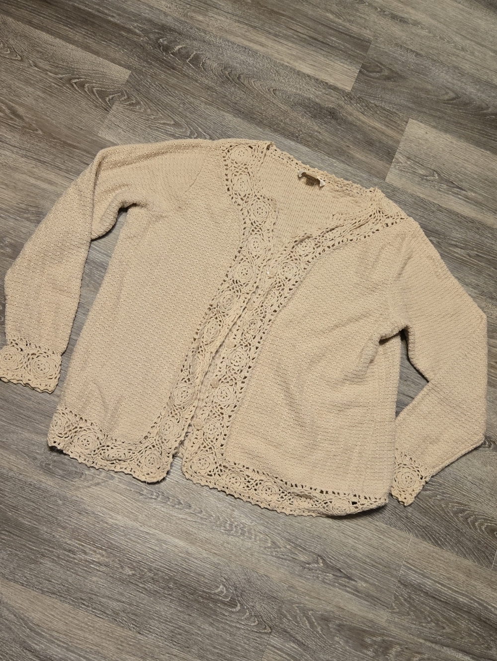 Plus Size 1X Oatmeal Neutral Cardigan